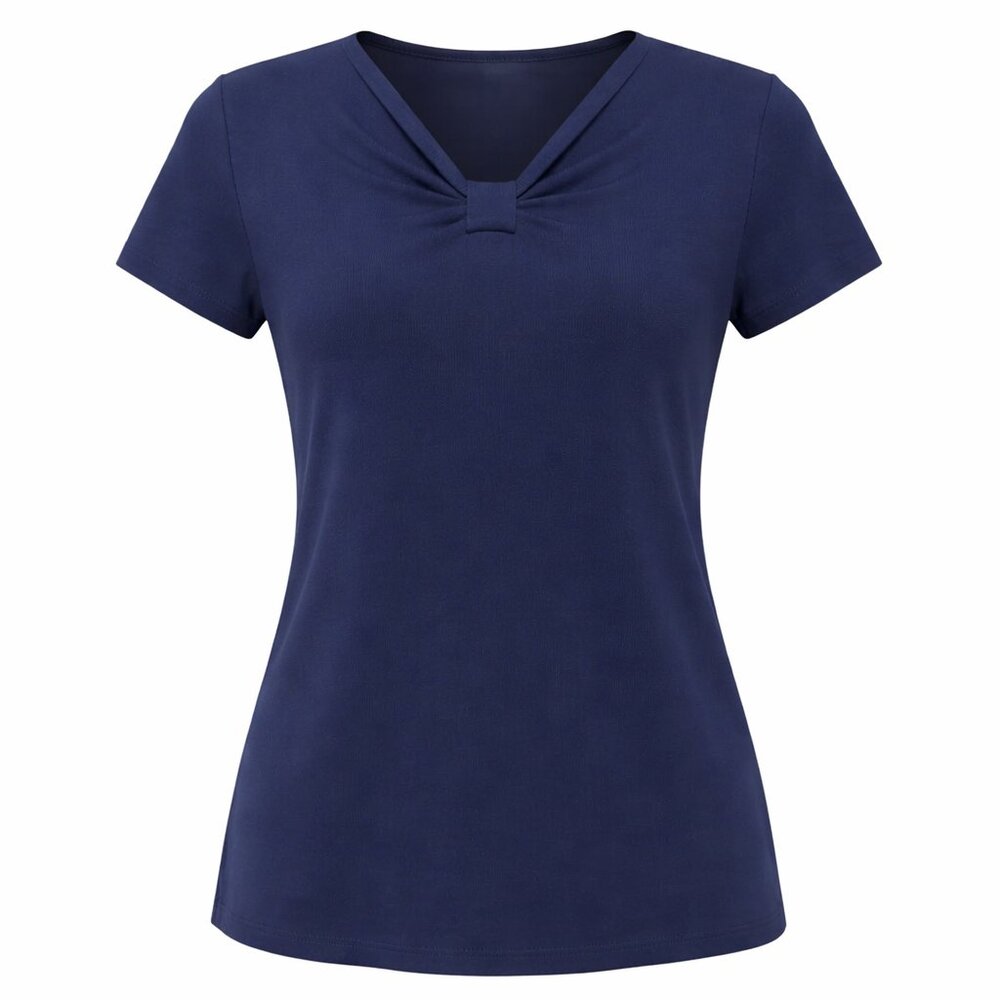 Giorgio Armani Main Line Navy V-Neck Knit Top, Size 44 / US 8